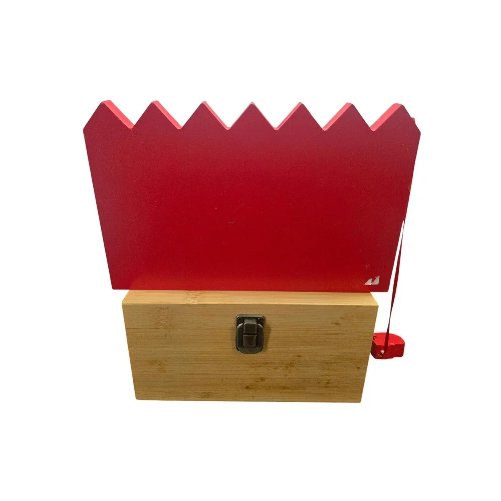 Wooden Christmas Village Advent Calendar Elf Countdown Timer with‎ Storage Box